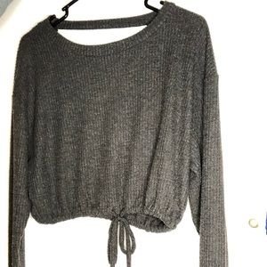 Gray cropped sweater- size small